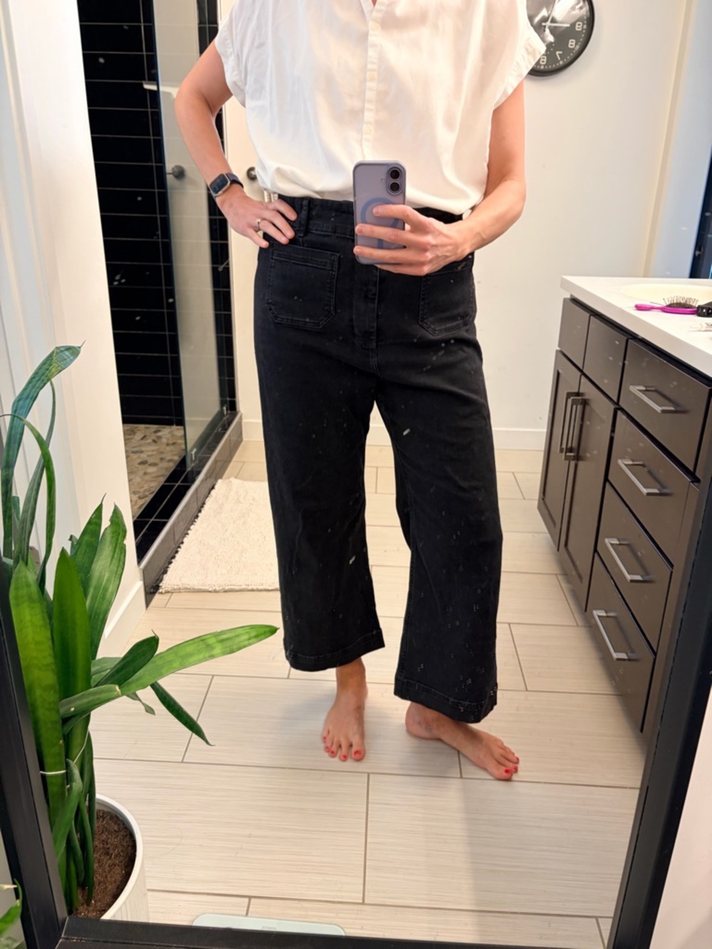 High-Rise Wide-Leg Women’s Jeans in Black Anthropologie